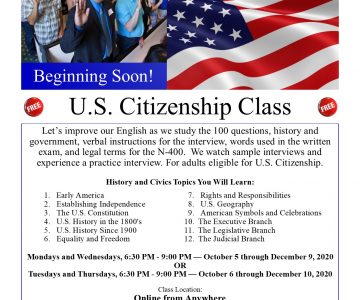 New U.S. Citizenship Interview Preparation Classes Begin Online